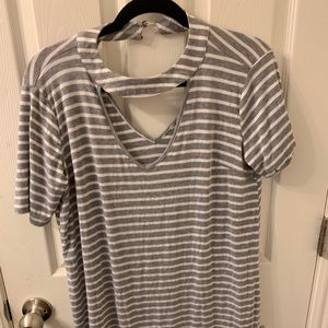 Gray Striped Dress